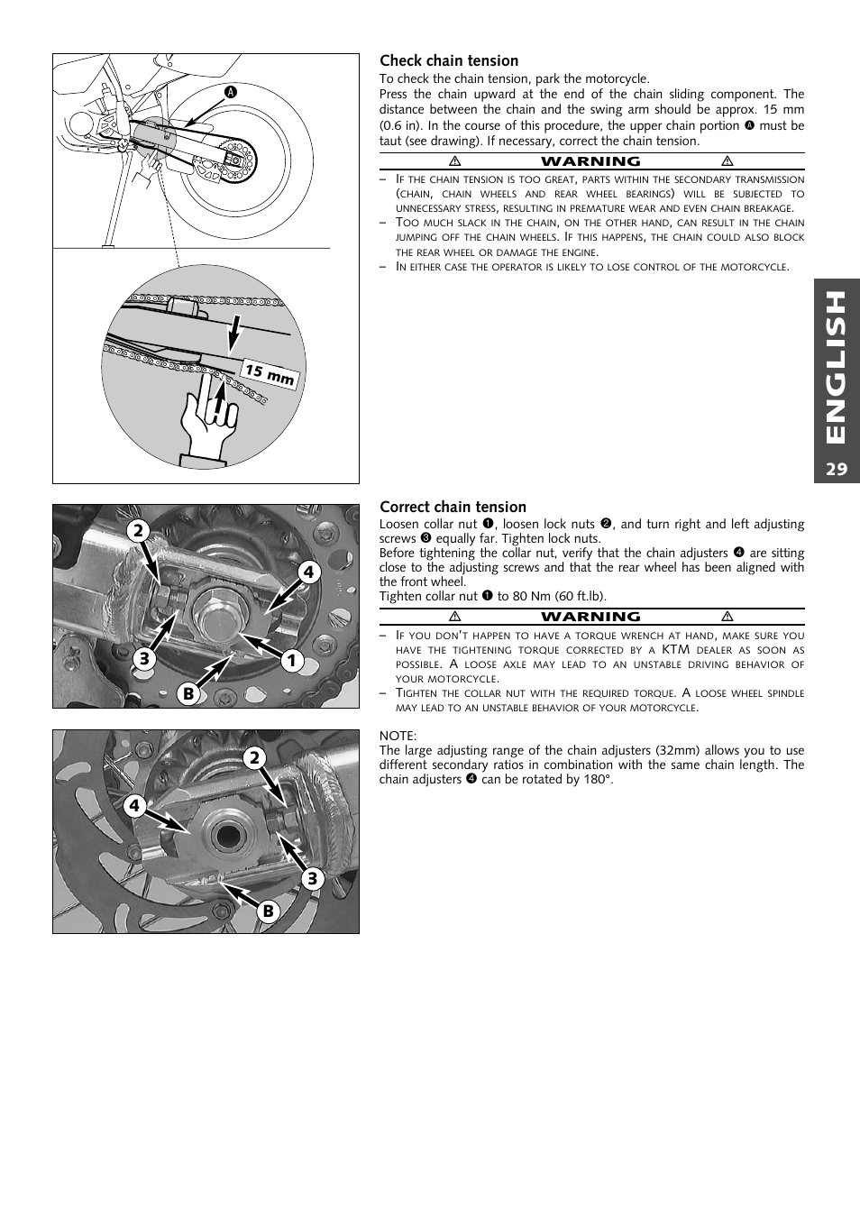 English, 23 4 3 b, A1 4 2 b | KTM 125 User Manual | Page 30 / 67