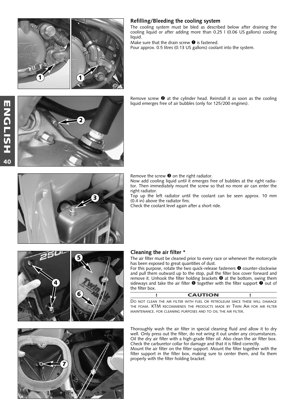 English | KTM 125 User Manual | Page 41 / 67