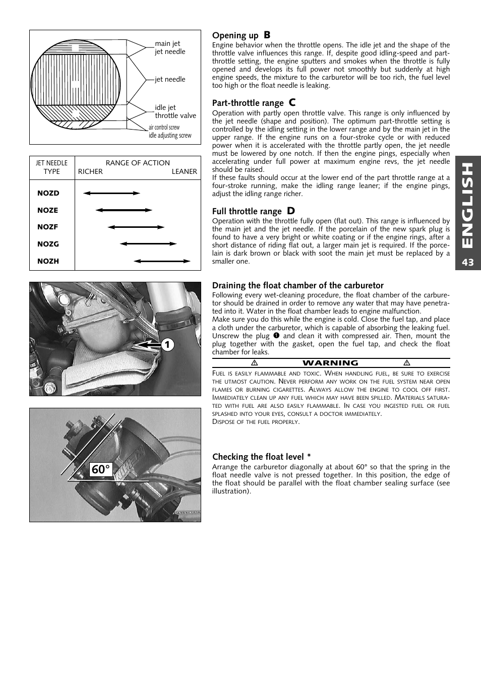 English | KTM 125 User Manual | Page 44 / 67