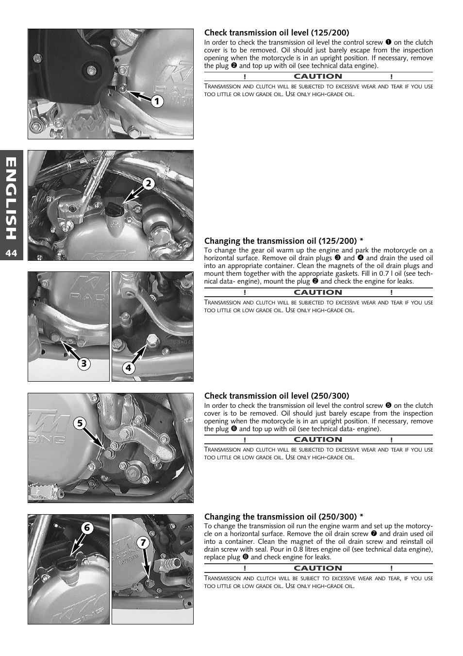English | KTM 125 User Manual | Page 45 / 67
