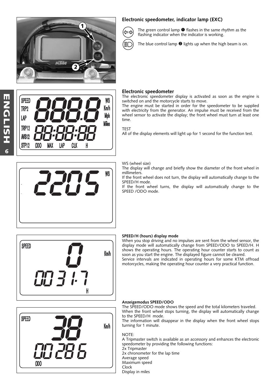 English | KTM 125 User Manual | Page 7 / 67