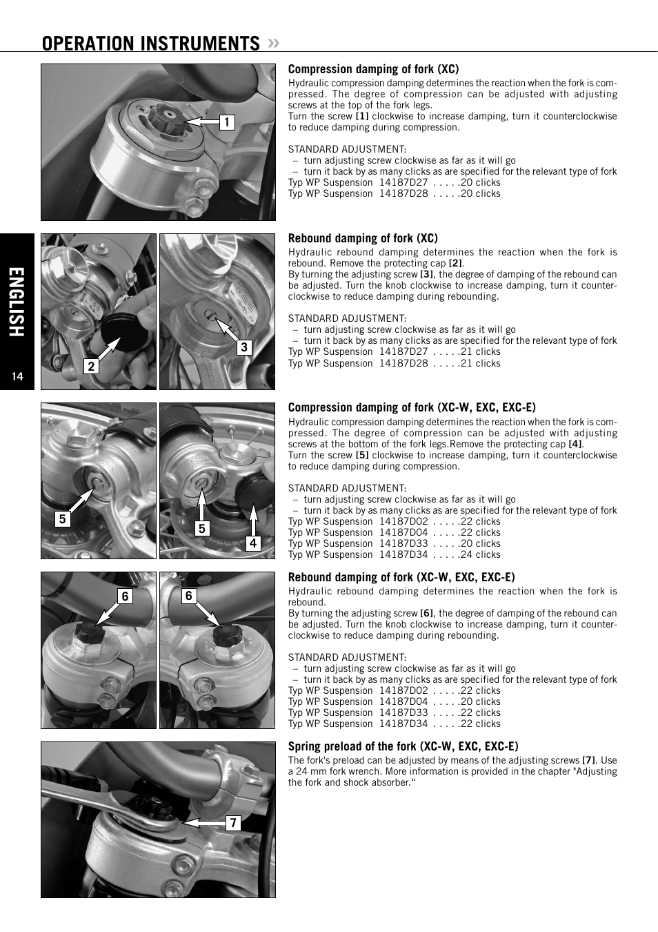 English, Operation instruments | KTM 125 EXC-E SIX DAYS User Manual | Page 15 / 74