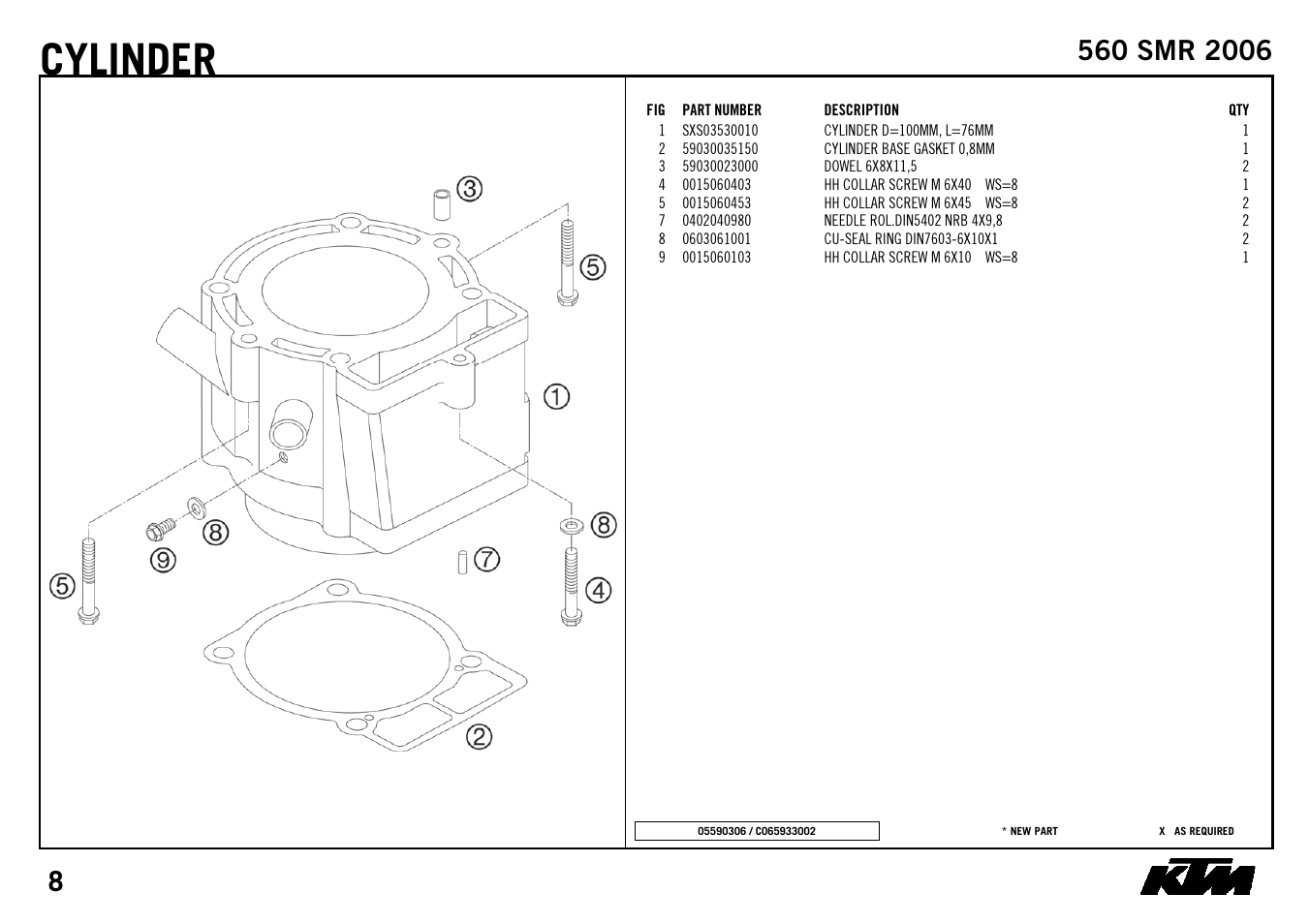 Cylinder | KTM 560 SMR 2006 User Manual | Page 10 / 28