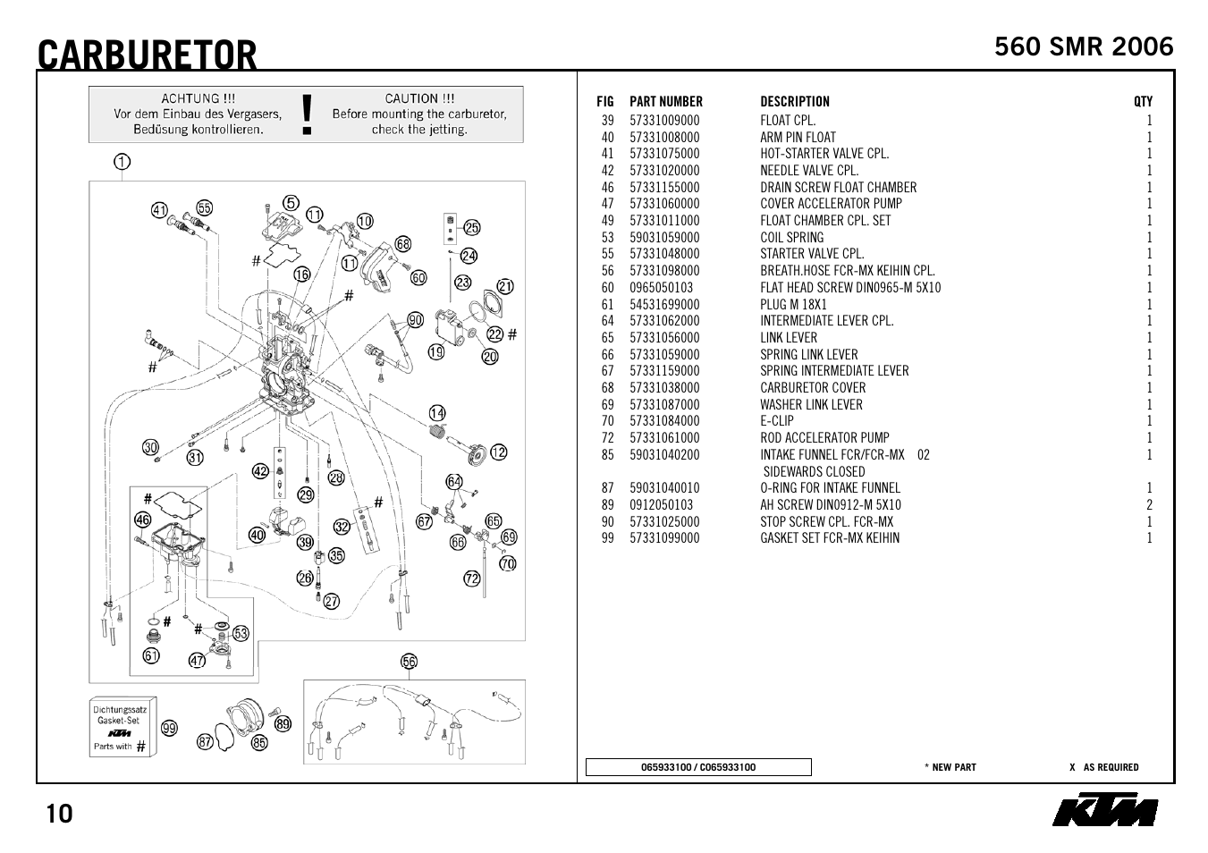 Carburetor | KTM 560 SMR 2006 User Manual | Page 12 / 28
