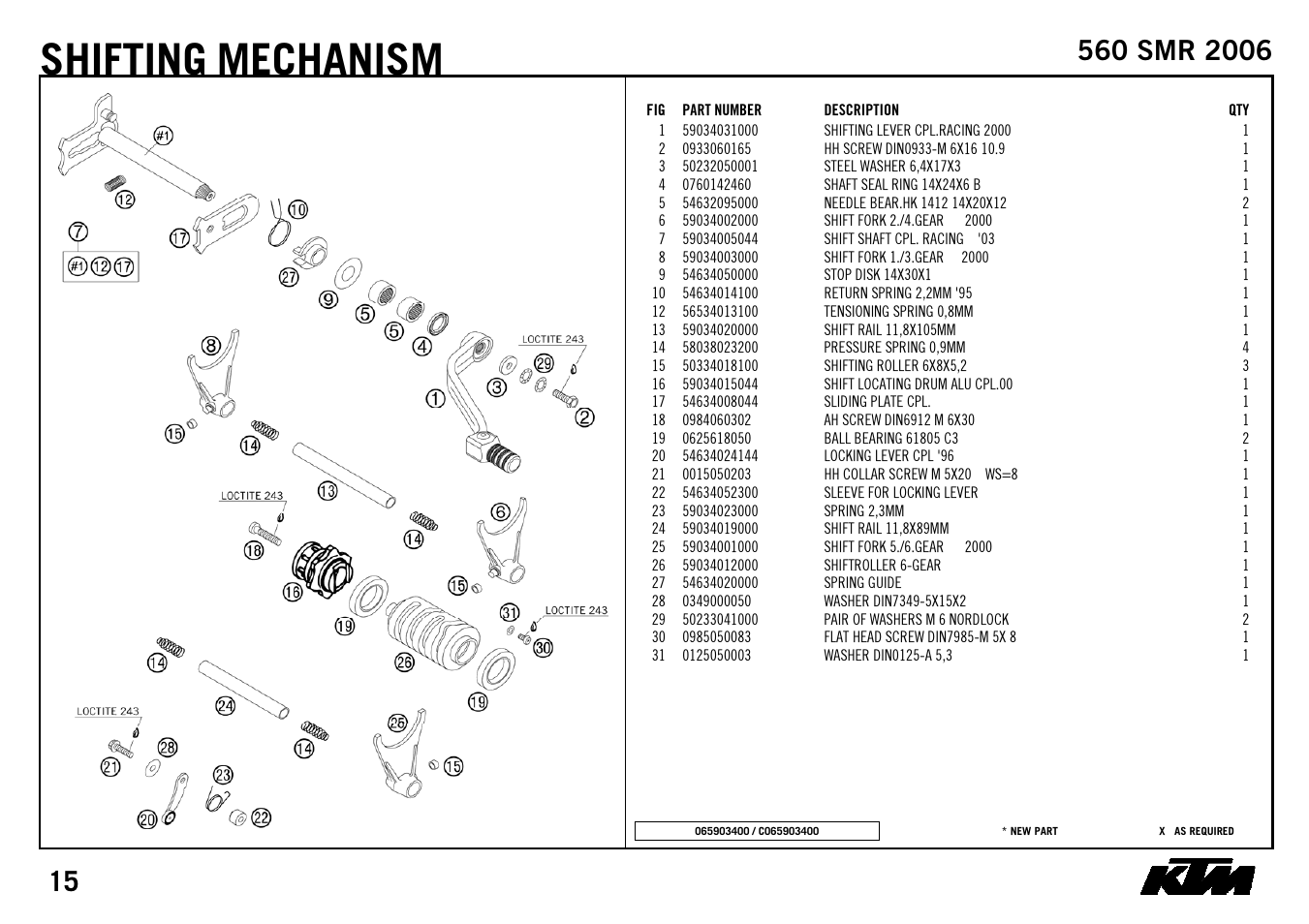 Shifting mechanism | KTM 560 SMR 2006 User Manual | Page 17 / 28