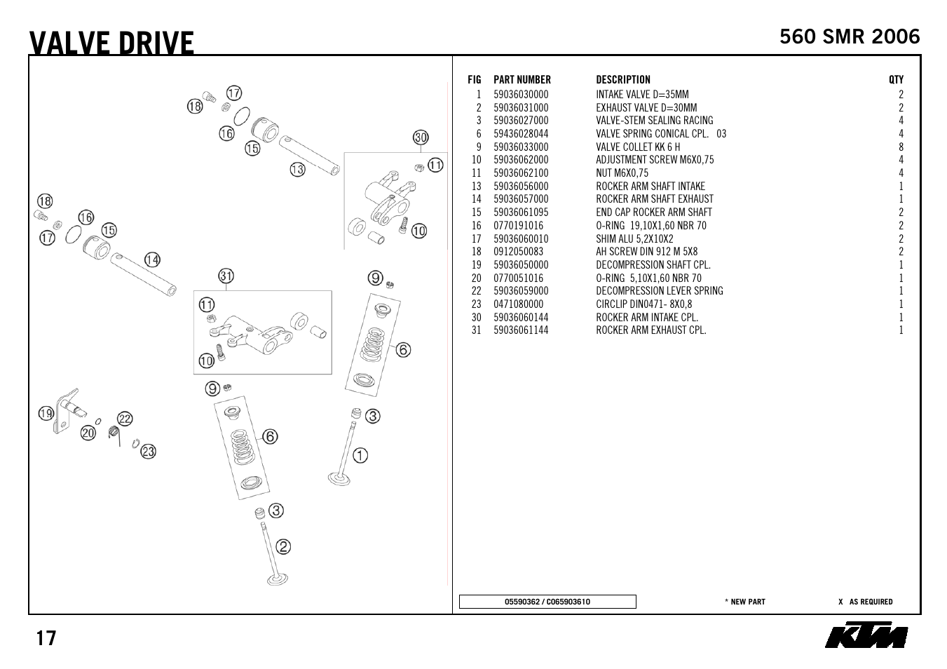 Valve, Drive | KTM 560 SMR 2006 User Manual | Page 19 / 28