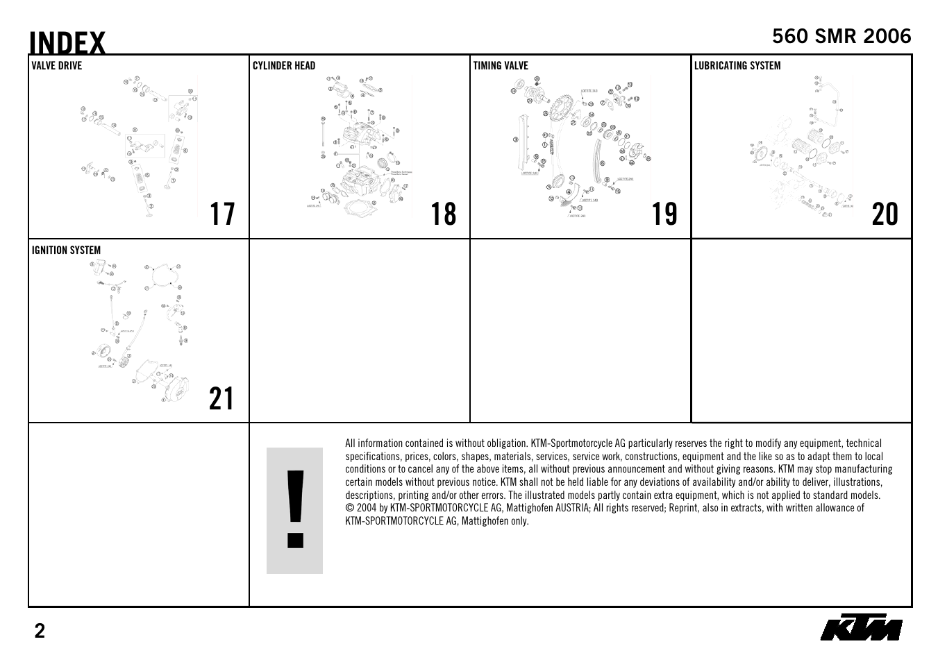 Index, 17 x, 18 x | 19 x, 20 x, 21 x | KTM 560 SMR 2006 User Manual | Page 4 / 28