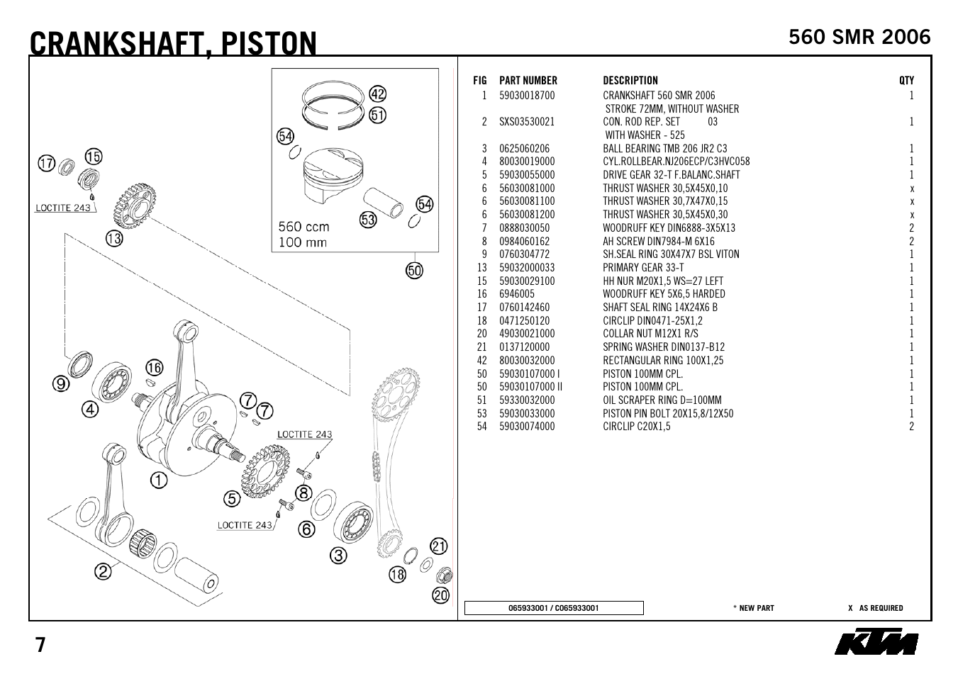Crankshaft, Piston | KTM 560 SMR 2006 User Manual | Page 9 / 28