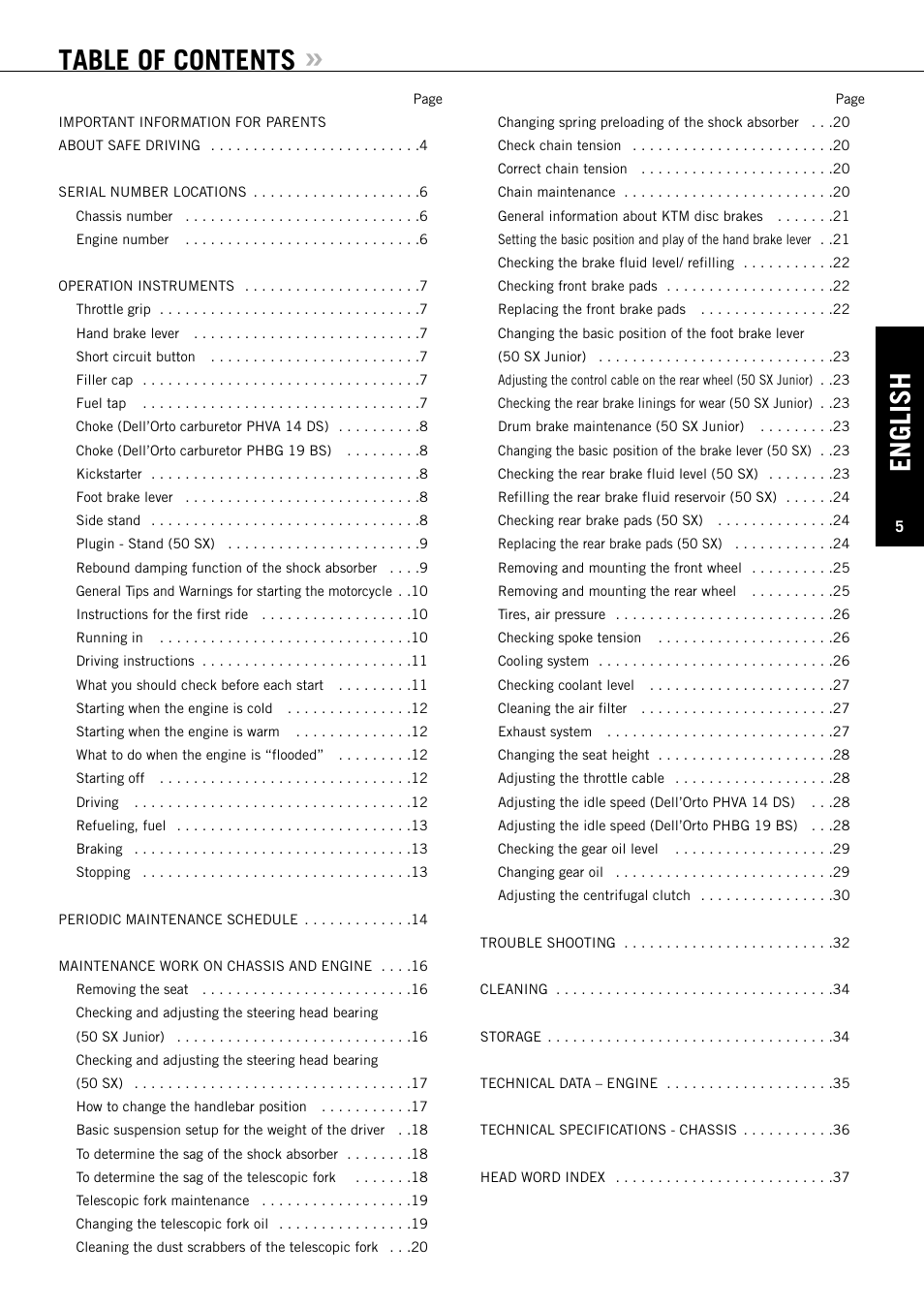 KTM 50 SX User Manual | Page 6 / 42