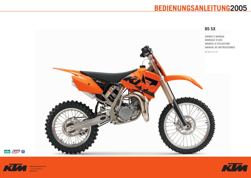 Bedienungsanleitung 2005, 85 sx | KTM 85 SX User Manual | Page 40 / 40