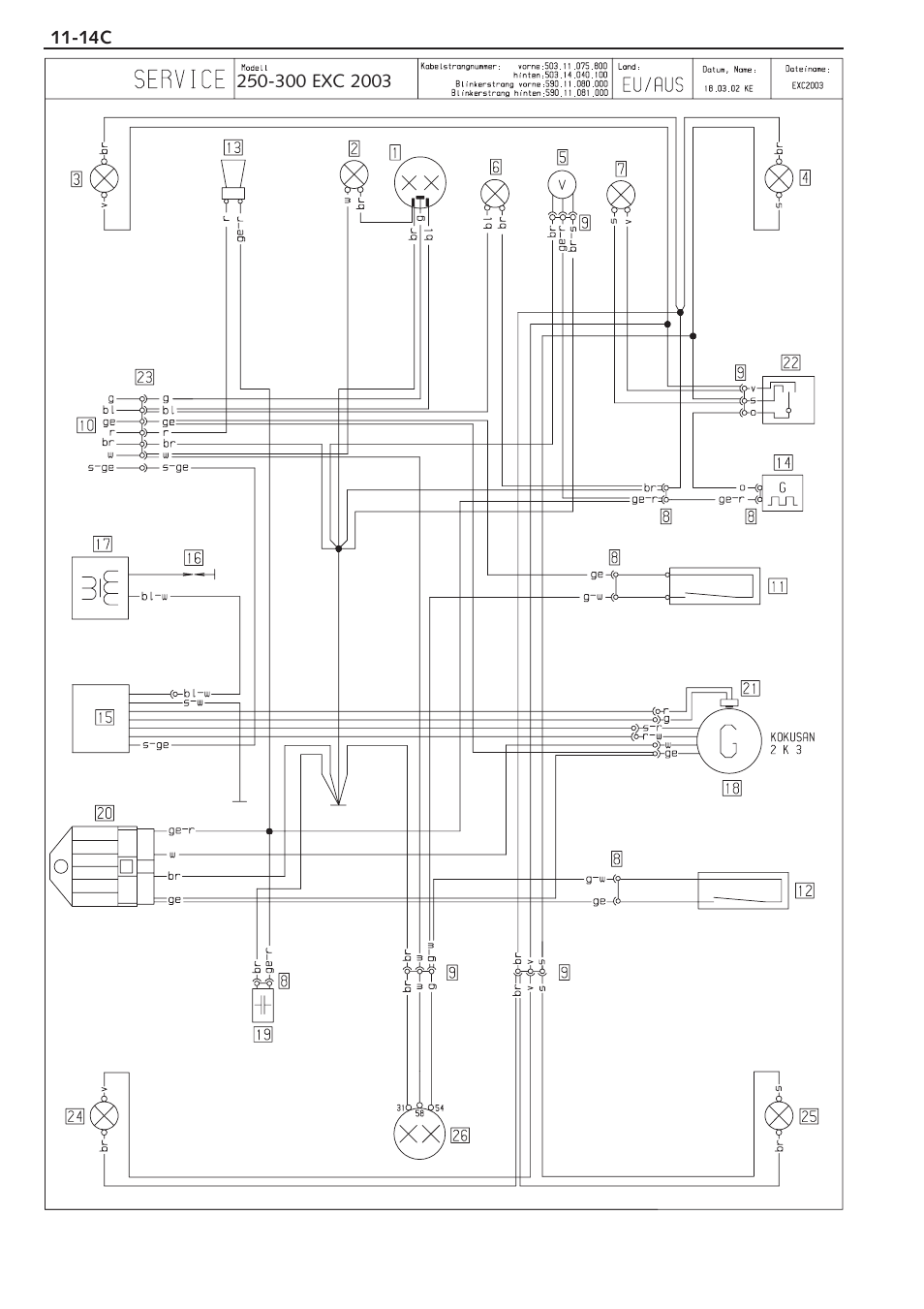 Model 2003 | KTM 250 SX User Manual | Page 151 / 153