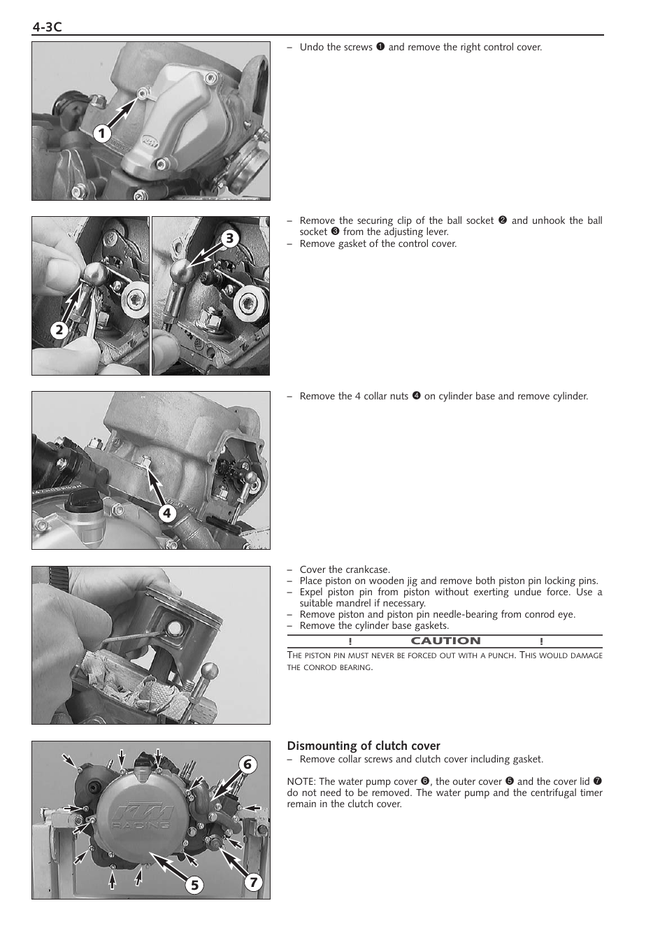 Dismounting of clutch cover | KTM 250 SX User Manual | Page 31 / 153