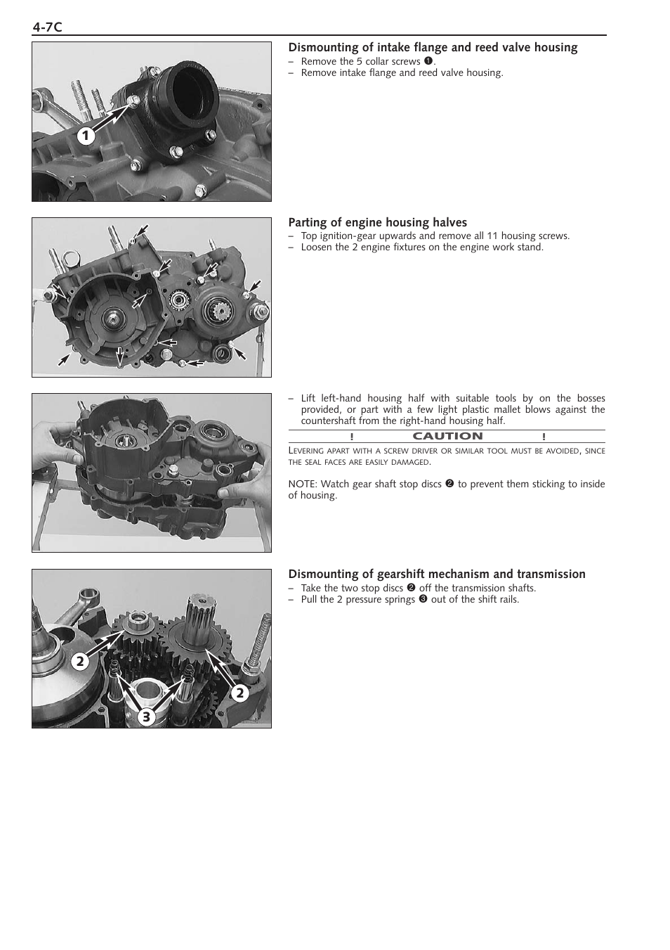 Parting of engine housing halves | KTM 250 SX User Manual | Page 35 / 153