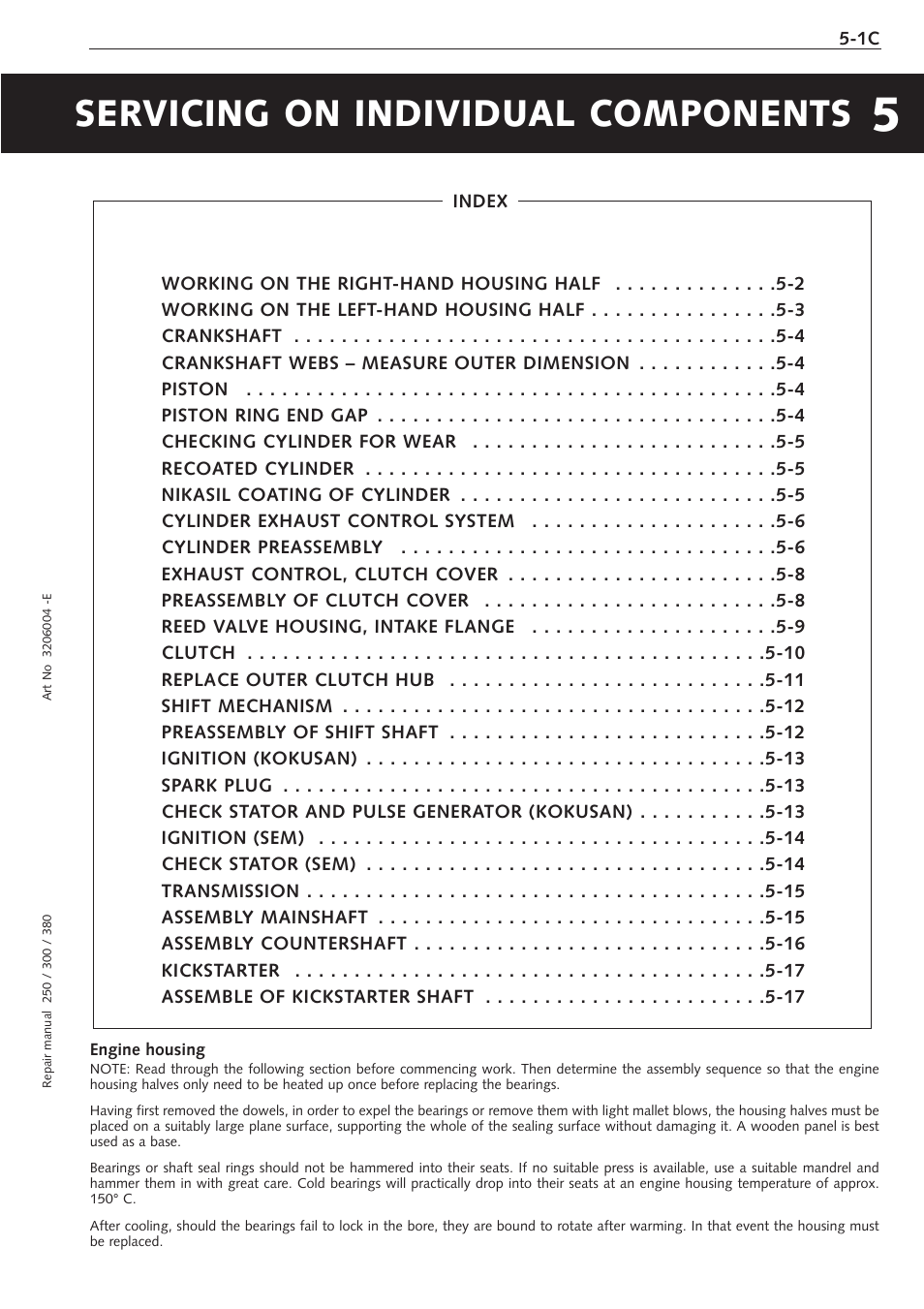 Servicing on individual components | KTM 250 SX User Manual | Page 37 / 153