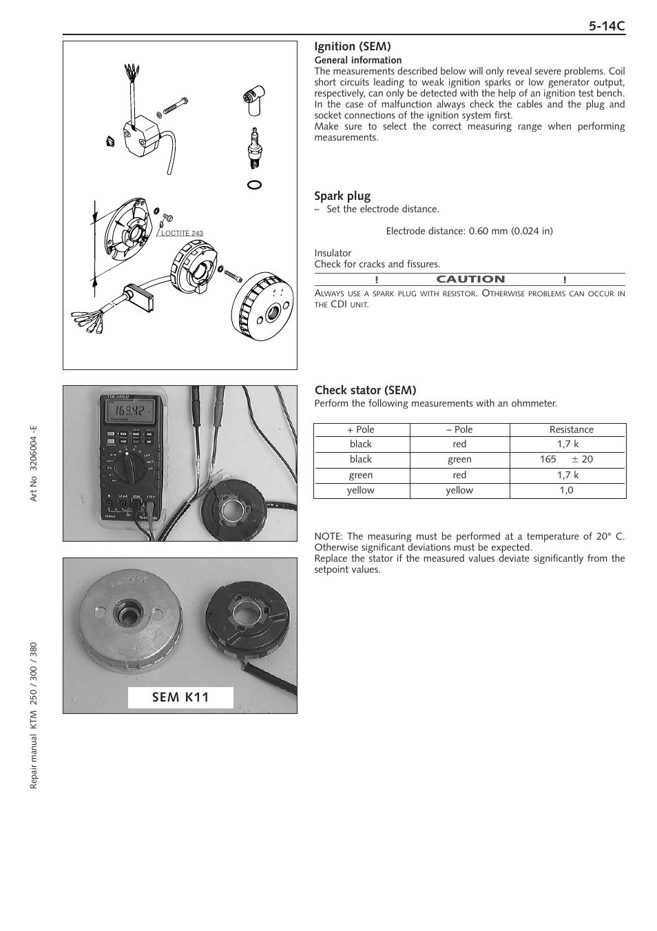 Ignition (sem), Check stator (sem), Sem k11 | KTM 250 SX User Manual | Page 51 / 153