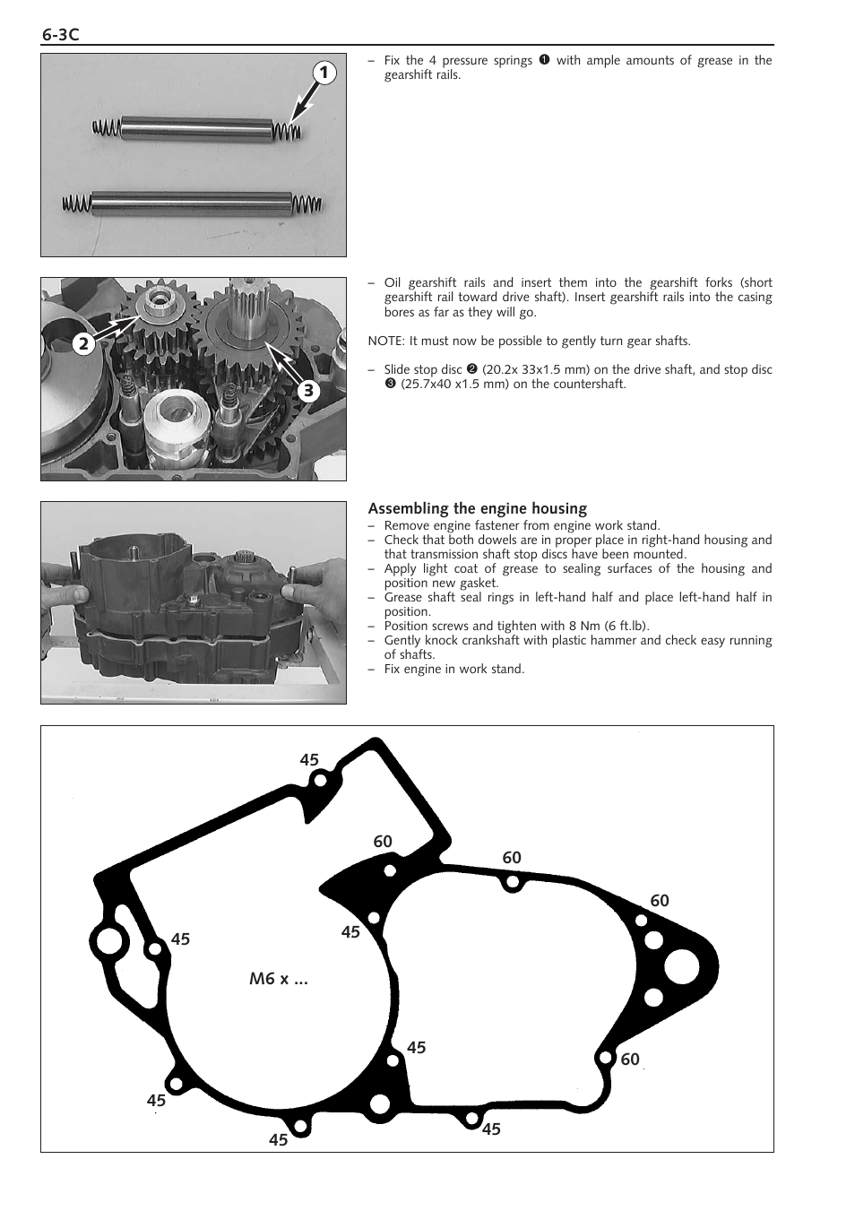 Assembling the engine housing | KTM 250 SX User Manual | Page 58 / 153