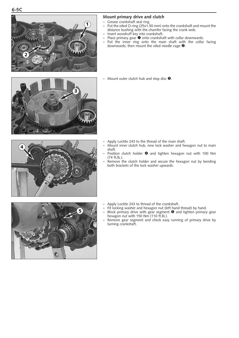 Mount primary drive and clutch | KTM 250 SX User Manual | Page 60 / 153