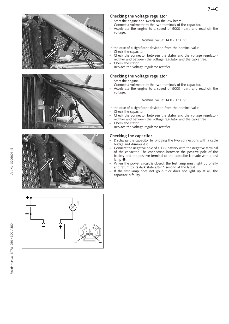 Checking the voltage regulator (mod. 2000), Checking the capacitor (mod. 2000) | KTM 250 SX User Manual | Page 71 / 153