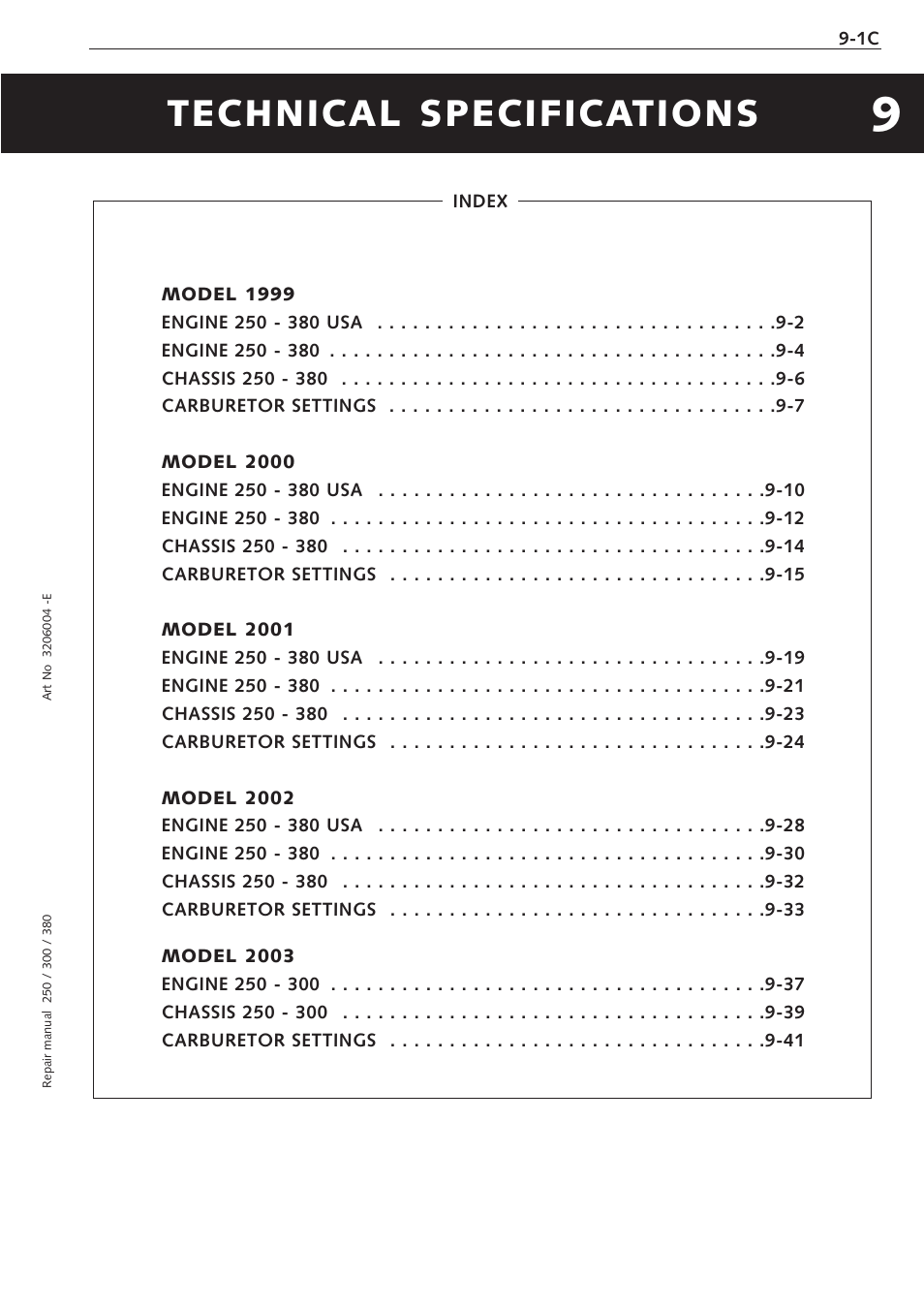 Technical specifications | KTM 250 SX User Manual | Page 83 / 153