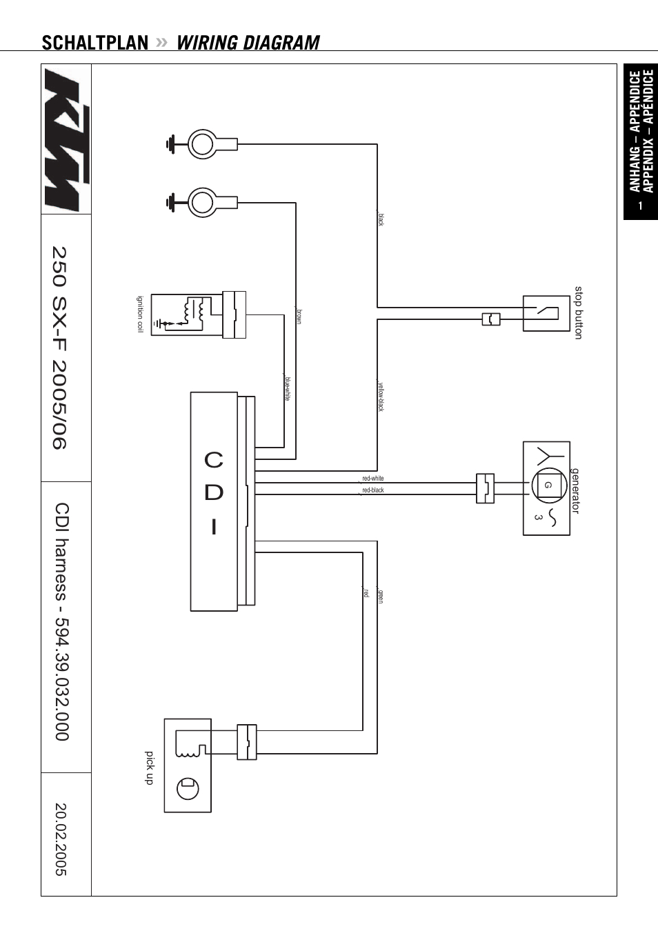 Cd i, Schaltplan, Wiring diagram | KTM 450 SX User Manual | Page 64 / 70