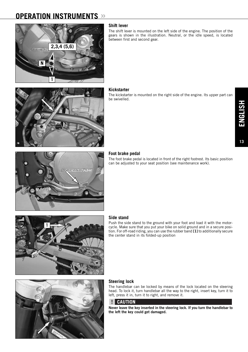 Operation instruments, English | KTM EXC-F SIX DAYS  EN User Manual | Page 14 / 63