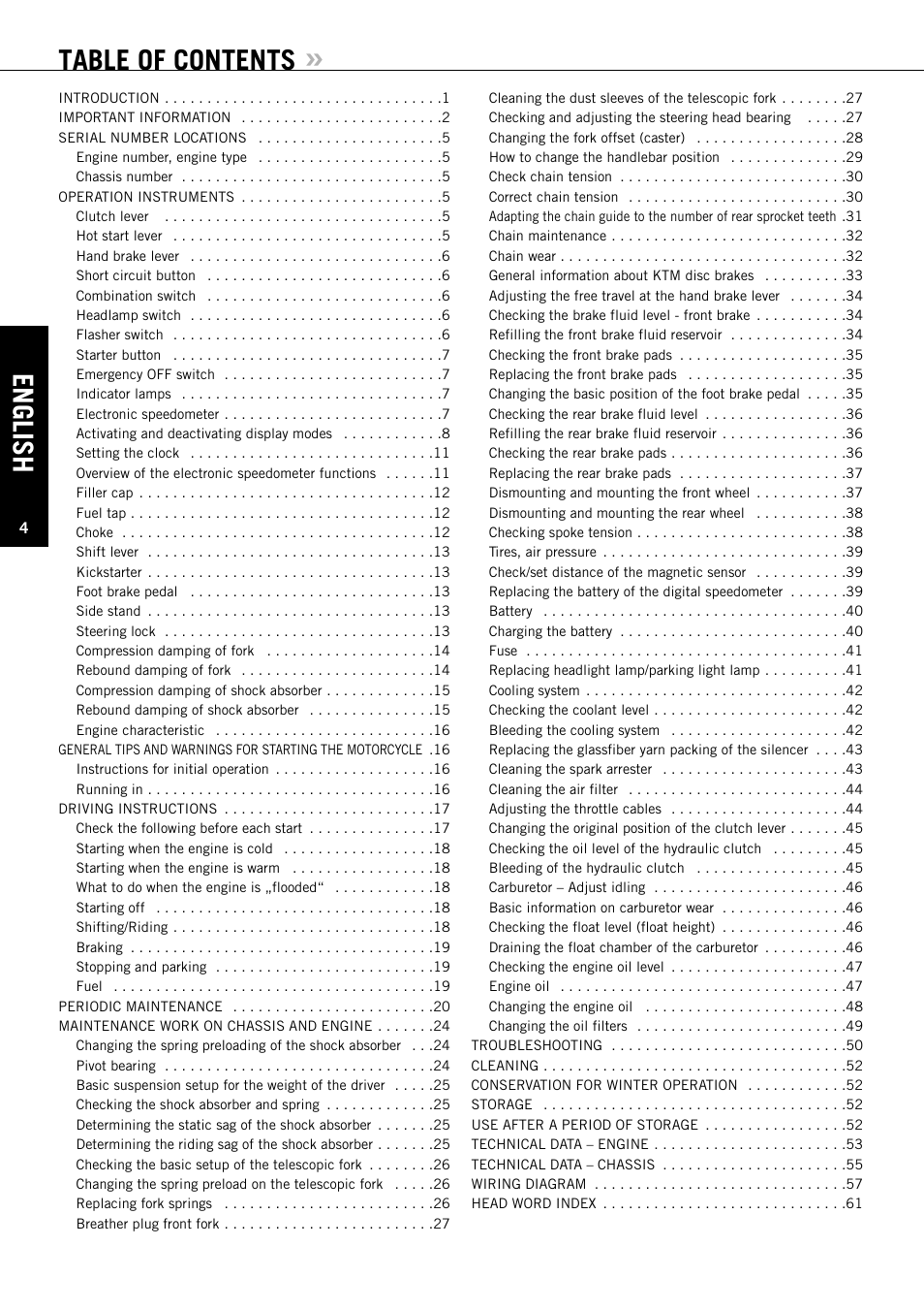 KTM EXC-F SIX DAYS  EN User Manual | Page 5 / 63