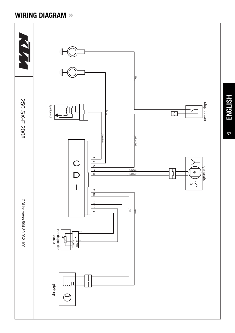 Cd i, Wiring diagram, English | KTM EXC-F SIX DAYS  EN User Manual | Page 58 / 63