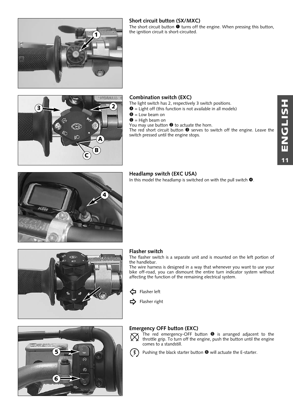 English | KTM 250 EXC RACING User Manual | Page 12 / 62