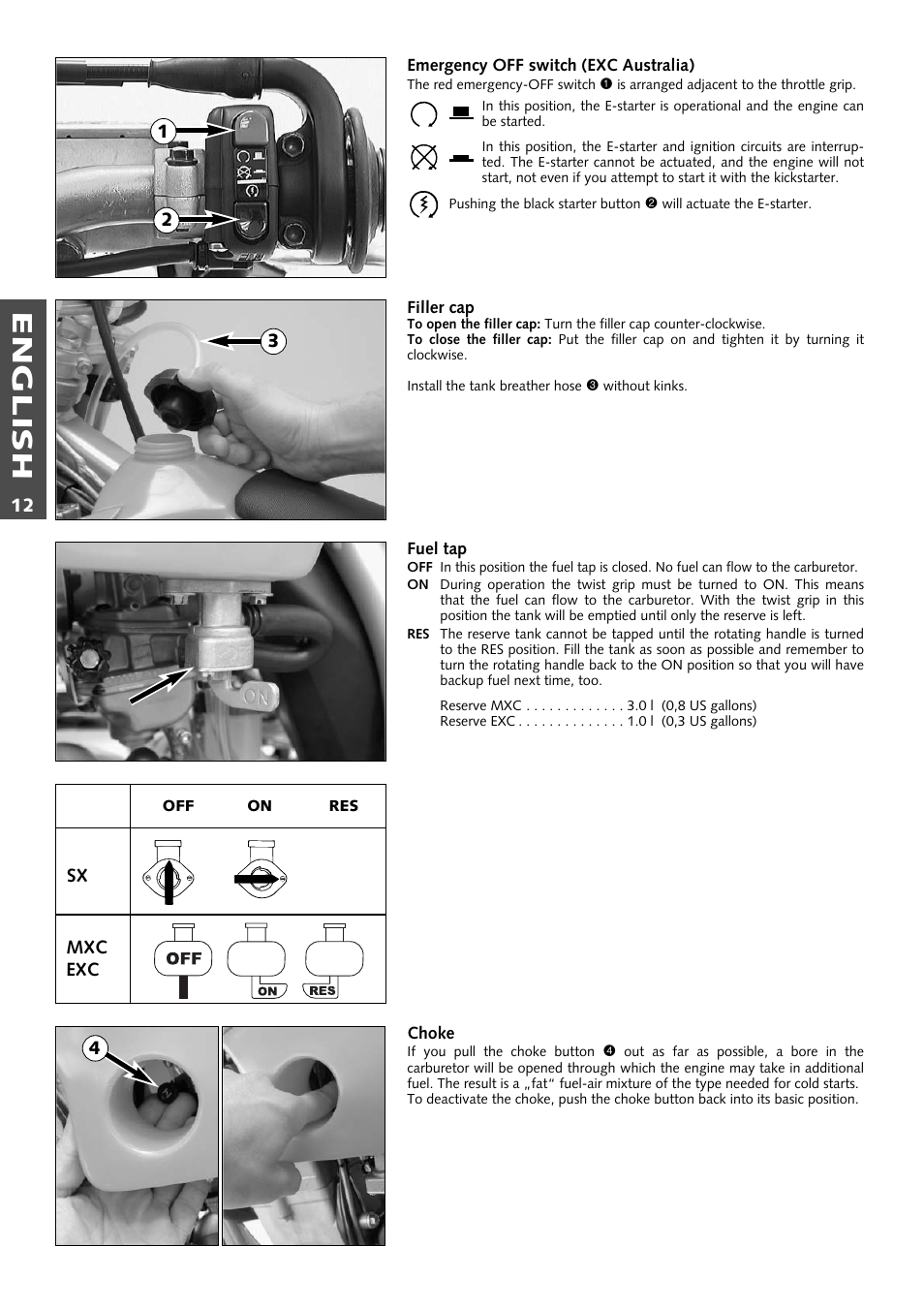 English | KTM 250 EXC RACING User Manual | Page 13 / 62