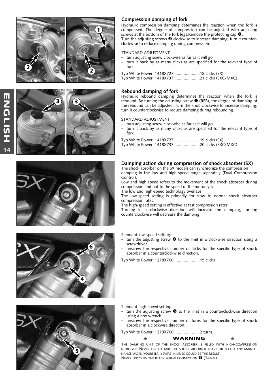 English | KTM 250 EXC RACING User Manual | Page 15 / 62