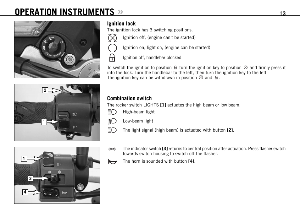 Operation instruments | KTM 950 SUPERMOTO R User Manual | Page 14 / 86