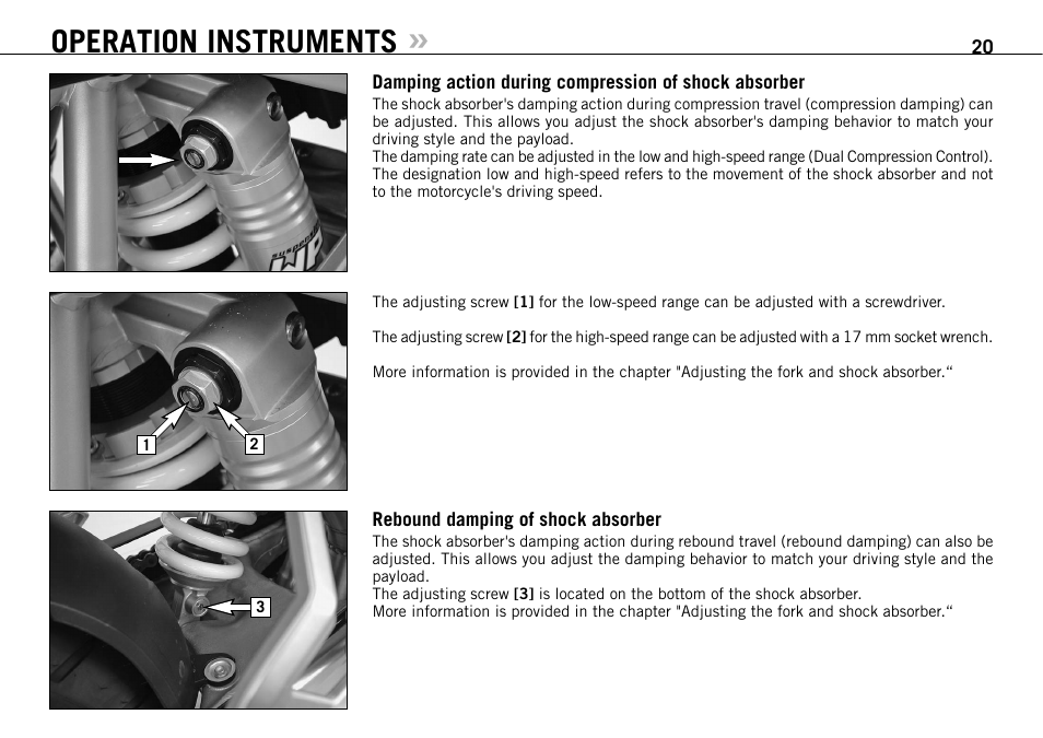 Operation instruments | KTM 950 SUPERMOTO R User Manual | Page 21 / 86