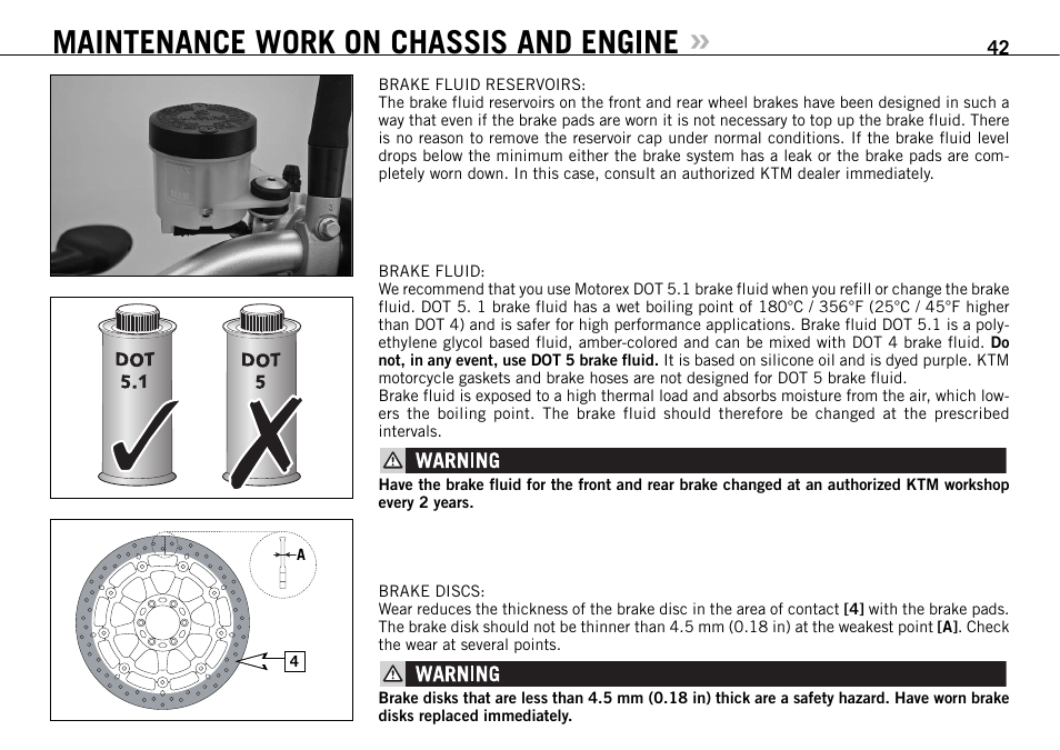 Maintenance work on chassis and engine | KTM 950 SUPERMOTO R User Manual | Page 43 / 86