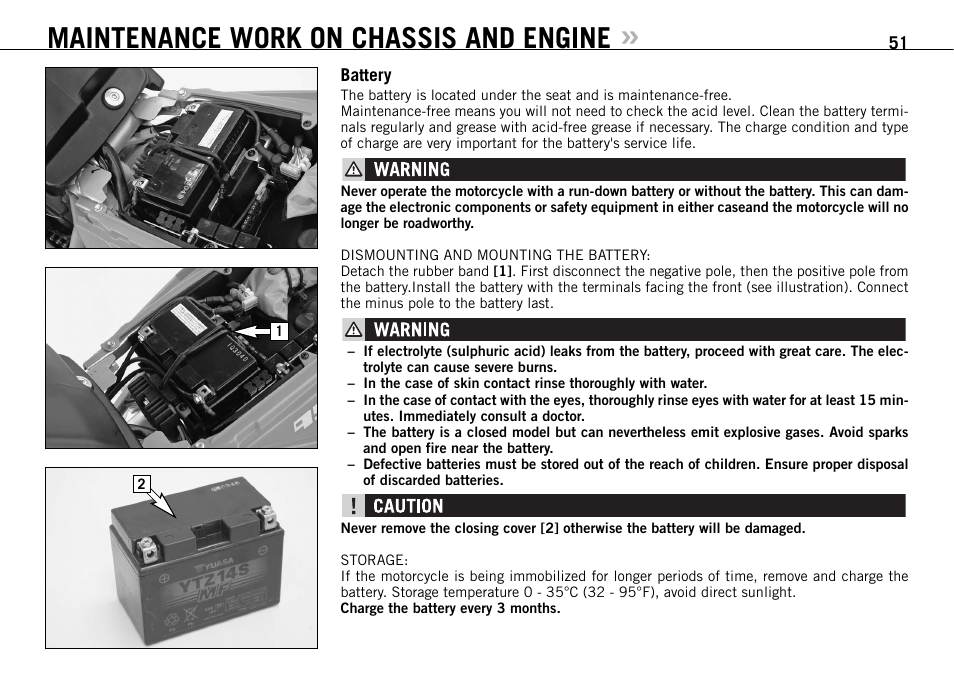 Maintenance work on chassis and engine | KTM 950 SUPERMOTO R User Manual | Page 52 / 86