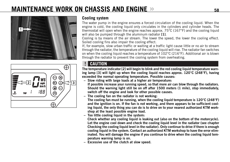 Maintenance work on chassis and engine | KTM 950 SUPERMOTO R User Manual | Page 59 / 86