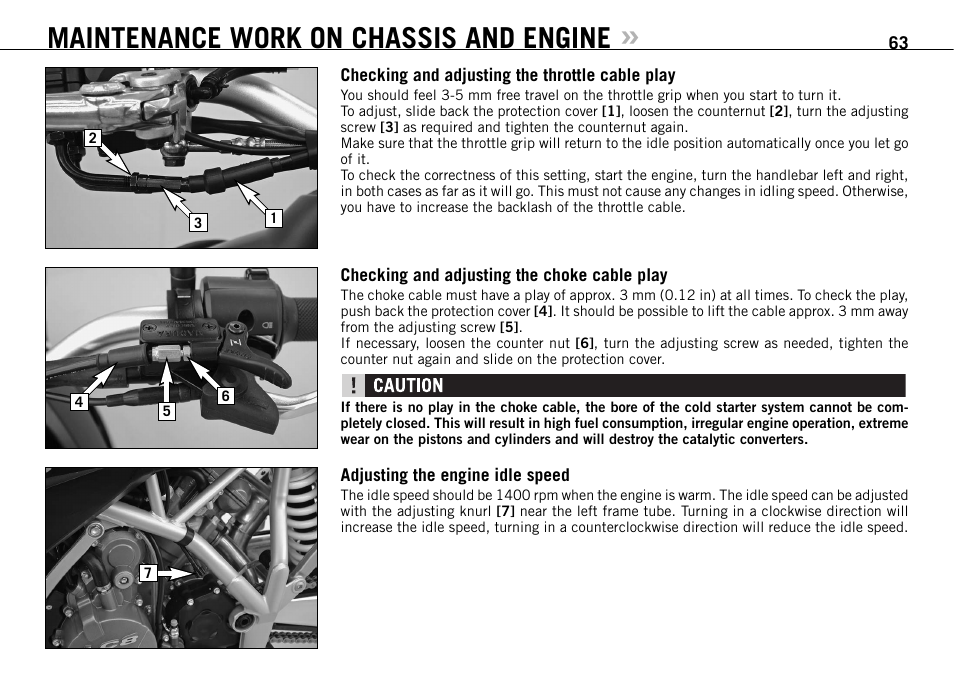Maintenance work on chassis and engine | KTM 950 SUPERMOTO R User Manual | Page 64 / 86