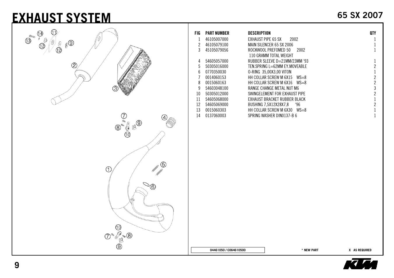 Exhaust system | KTM 65 SX 2007 User Manual | Page 11 / 24