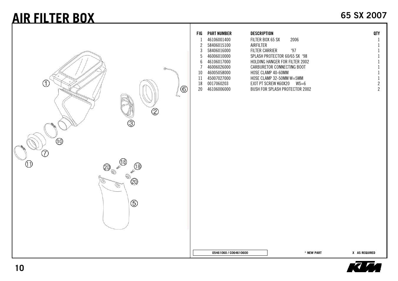 Filter box | KTM 65 SX 2007 User Manual | Page 12 / 24