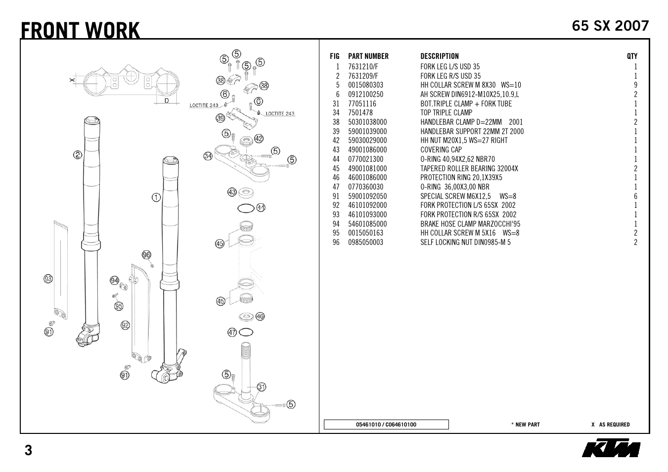 Front, Work | KTM 65 SX 2007 User Manual | Page 5 / 24
