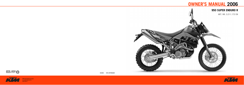 KTM 950 R User Manual | 86 pages