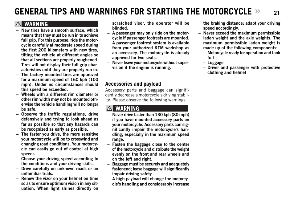 KTM 950 R User Manual | Page 22 / 86