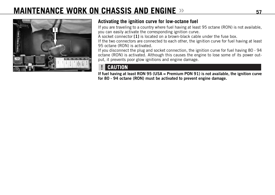 Maintenance work on chassis and engine | KTM 950 R User Manual | Page 58 / 86