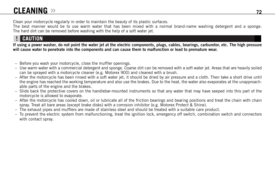 Cleaning | KTM 950 R User Manual | Page 73 / 86