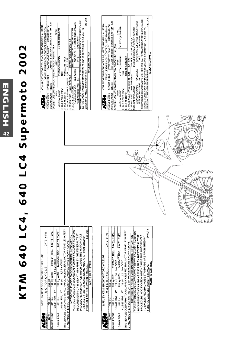 KTM Supermoto 640LC4 User Manual | Page 43 / 46