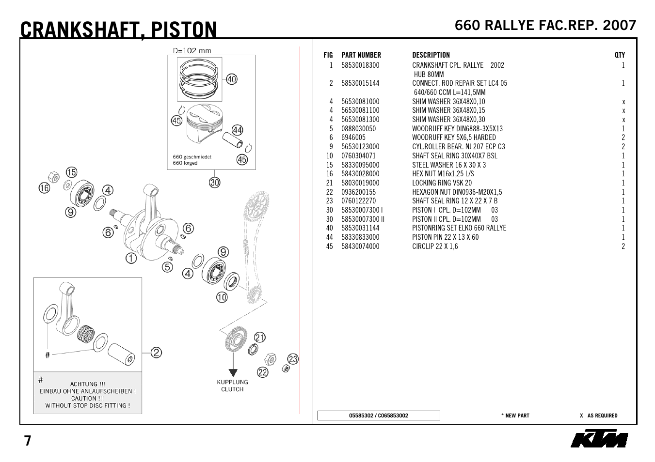 Crankshaft, Piston | KTM 3CM088249GEN User Manual | Page 9 / 32