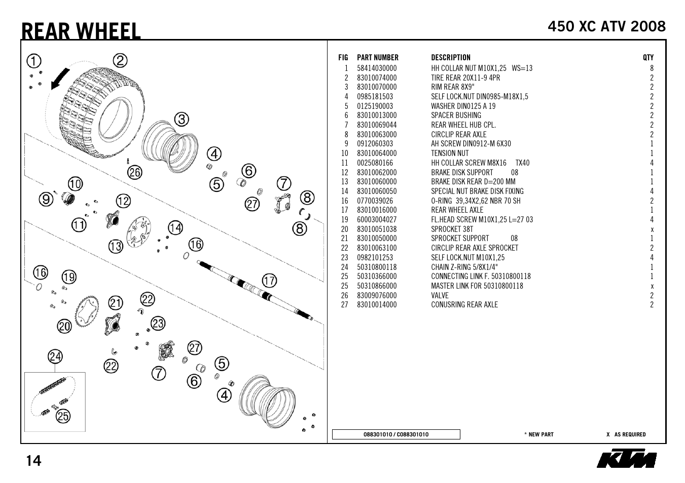 Rear, Wheel | KTM 450 XC ATV 2008 User Manual | Page 16 / 28