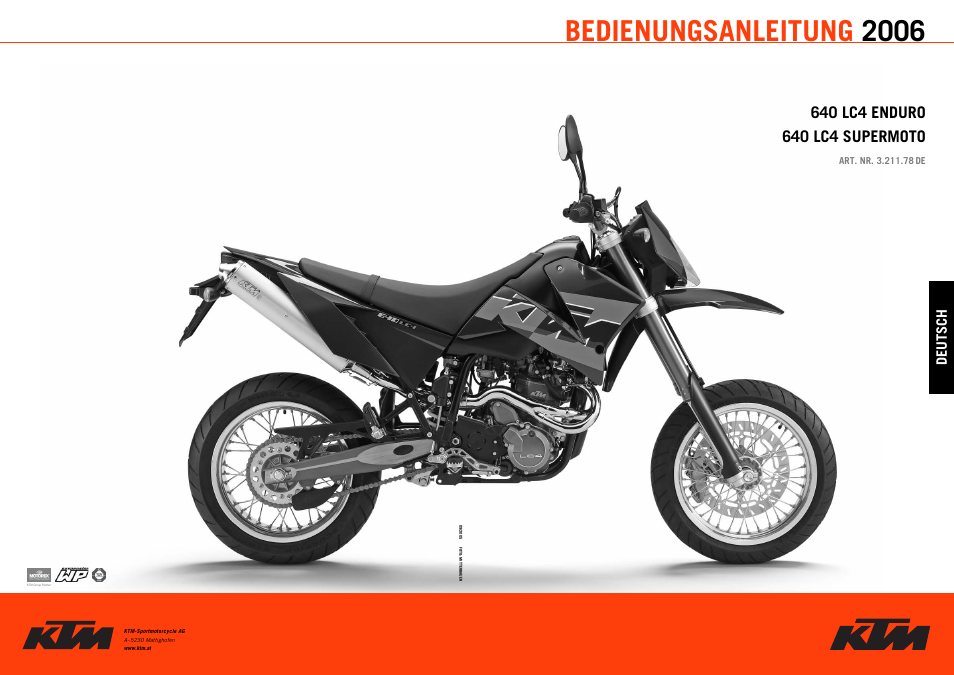 Bedienungsanleitung 2006 | KTM ENDURO 640 LC4 User Manual | Page 60 / 60