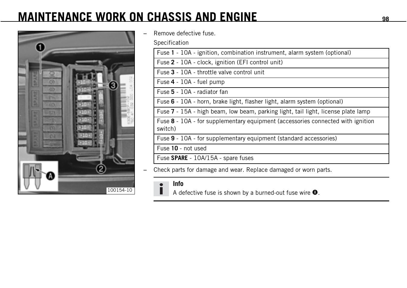 Maintenance work on chassis and engine | KTM Supermoto 690 User Manual | Page 100 / 165