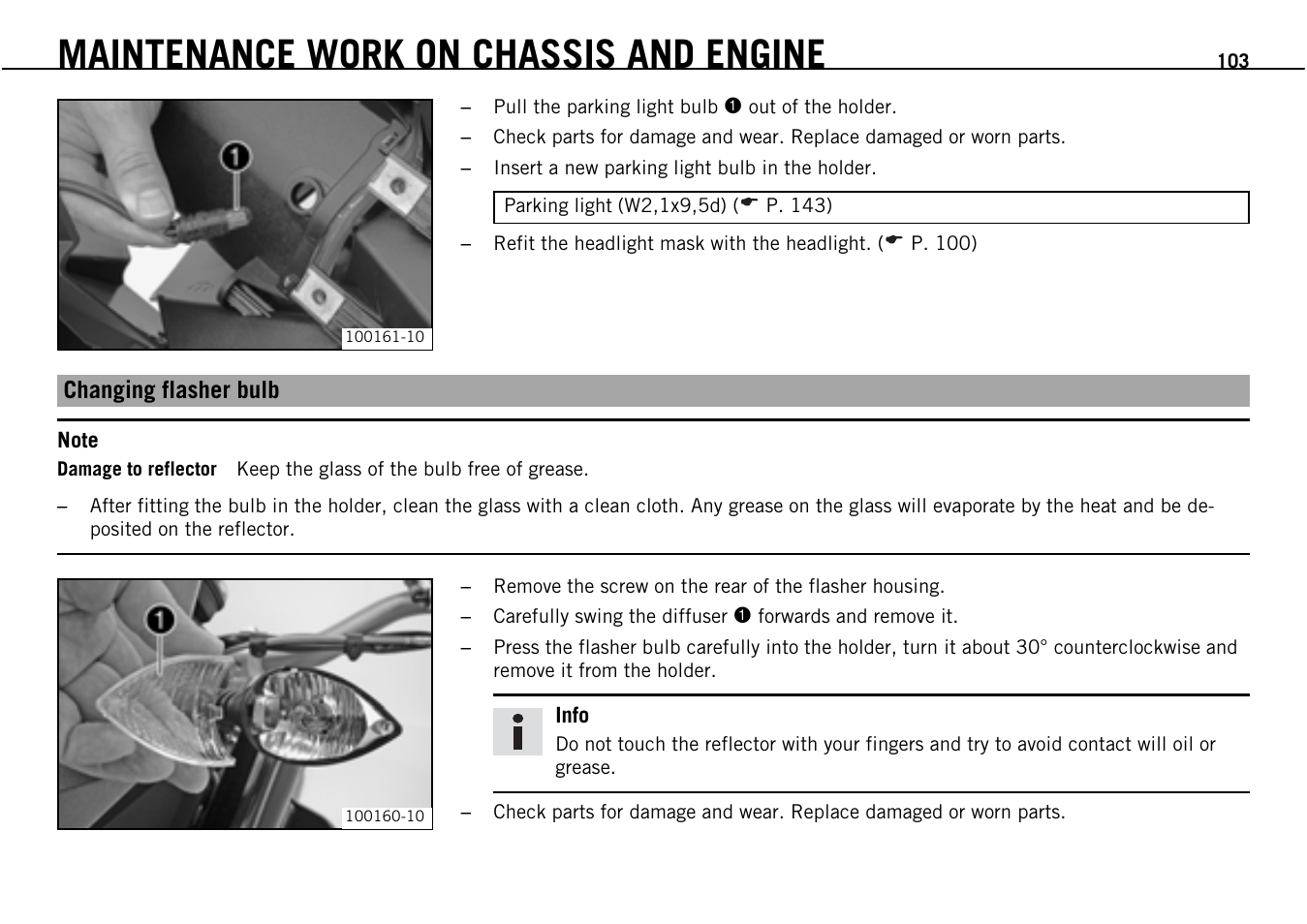 Maintenance work on chassis and engine | KTM Supermoto 690 User Manual | Page 105 / 165