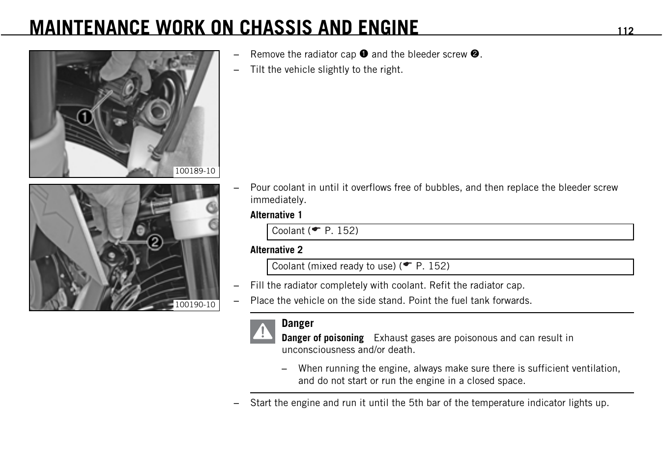 Maintenance work on chassis and engine | KTM Supermoto 690 User Manual | Page 114 / 165
